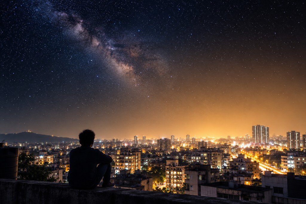 Night sky over India